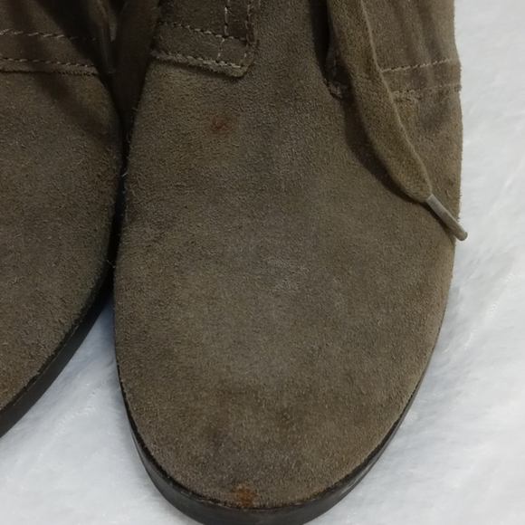 Lucky Brand Leather Tan Lace Up Wedge Boots - Picture 2 of 8